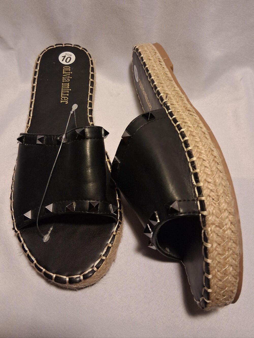 Olivia Miller espadrille slides Sz 10